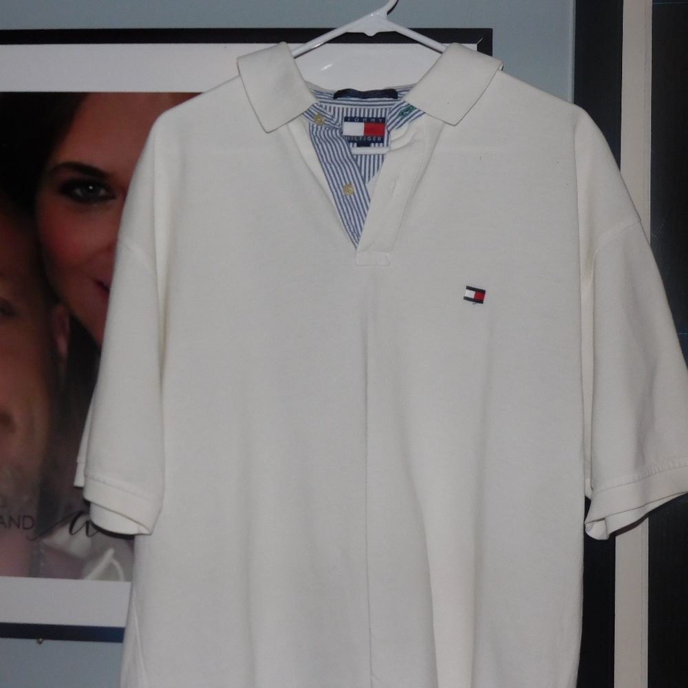 Classic Tommy Hilfiger Men's Polo Shirt Color: WHI
